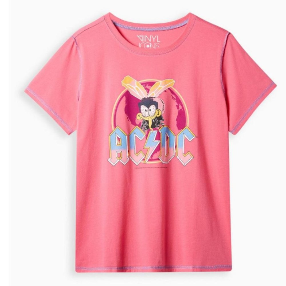 Torrid  ACDC Slim Fit Seam Tee – Cotton Pink - Size 3X